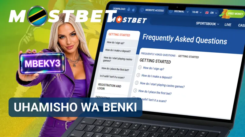 Uhamisho wa benki unaonyesha mchakato wa kutuma fedha kutoka akaunti ya benki kwenda MostBet.